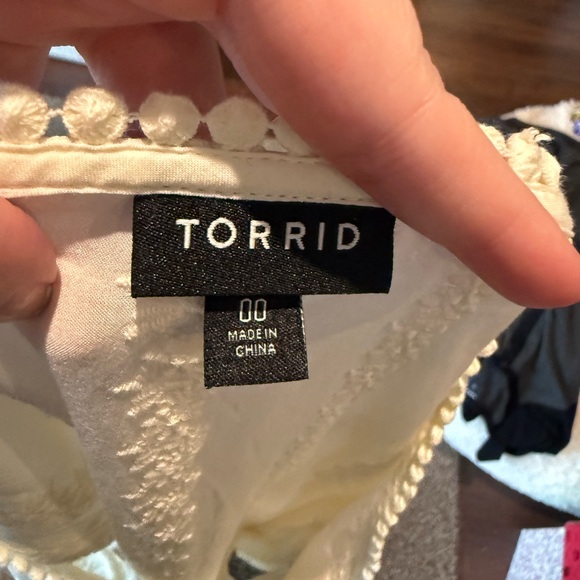 Cream Embroidered Torrid Blouse - Picture 4 of 5